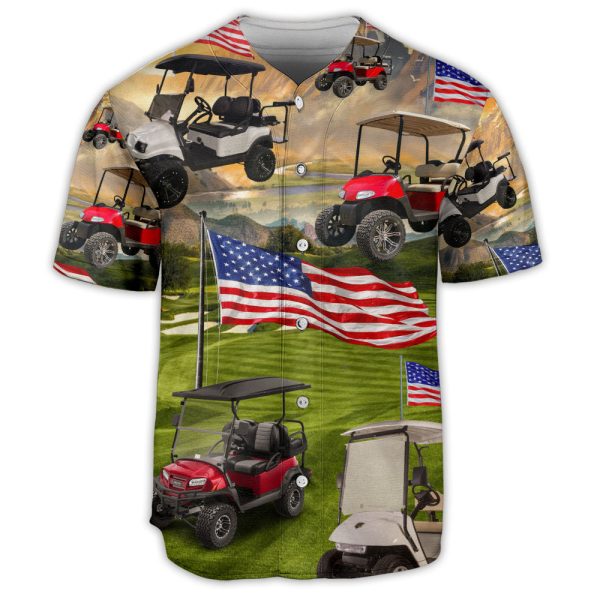 Golf With US Flag Art Style Baseball Jersey For Men and Women Jezsport.com