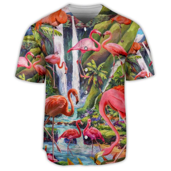 Flamingo Big World Outside Art Baseball Jersey For Men and Women Jezsport.com