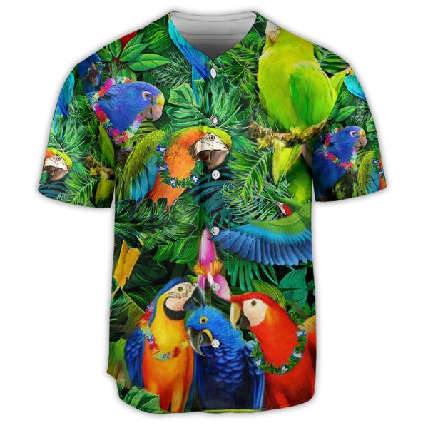 Parrot Tropical Summer Time Baseball Jersey For Men and Women Jezsport.com