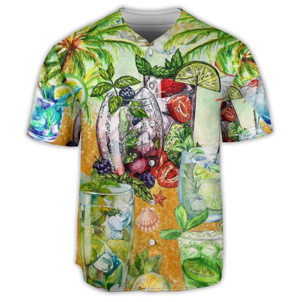 Cocktail Mojito Gives Summer Vibe Baseball Jersey For Men and Women Jezsport.com