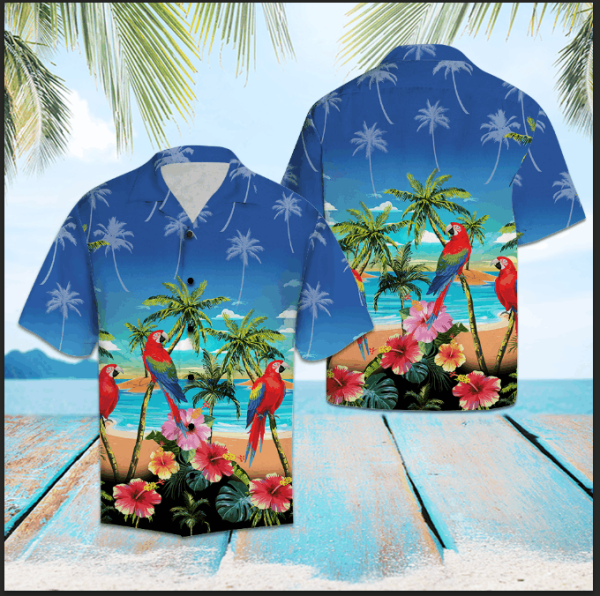 Parrot Ocean Palm Tree Hawaii Shirt, Summer Shirt For Men and Women Jezsport.com
