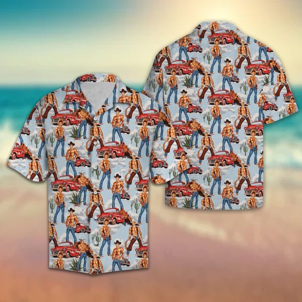 Sexy Cowboy Hawaii Shirt Summer Shirt For Men and Women Jezsport.com