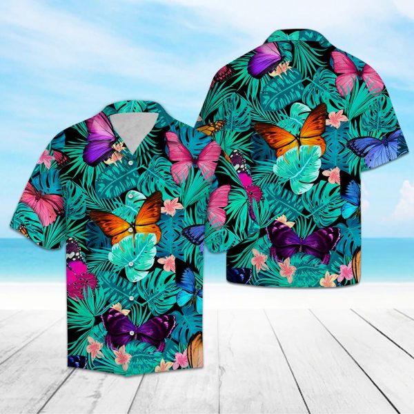 Tropical Butterfly Hawaii Shirt Summer Shirt For Men and Women Jezsport.com