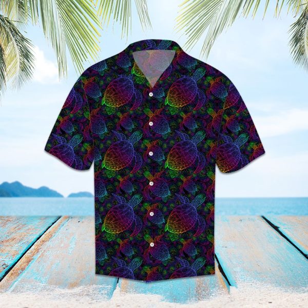 Sea Turtle In Psychedelic Multicolor Colors Hawaii Shirt Summer Shirt For Men and Women Jezsport.com