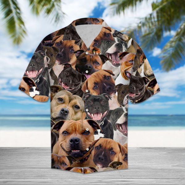 Staffordshire Bull Terrier Awesome Hawaii Shirt Summer Shirt For Men and Women Jezsport.com