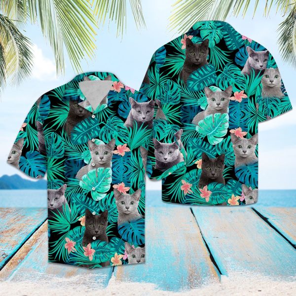 Tropical Russian Blue Hawaii Shirt Summer Shirt For Men and Women Jezsport.com