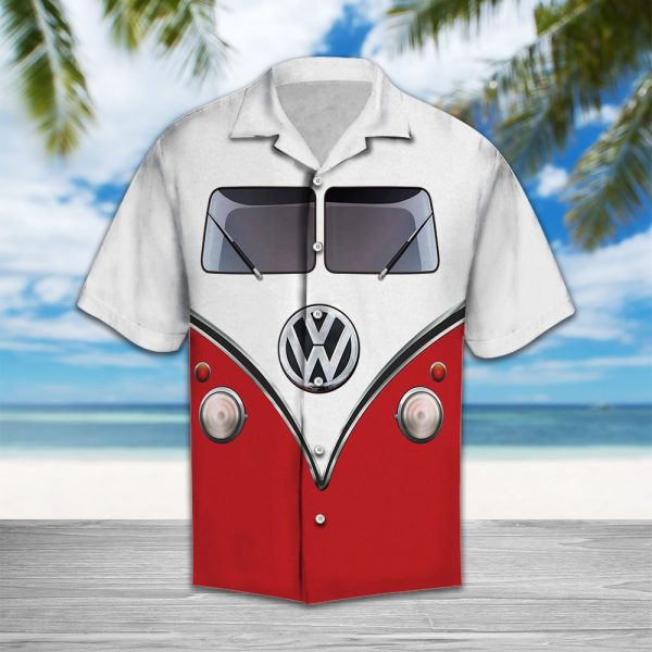 Red Hippie Bus Hawaii Shirt Summer Shirt For Men and Women Jezsport.com