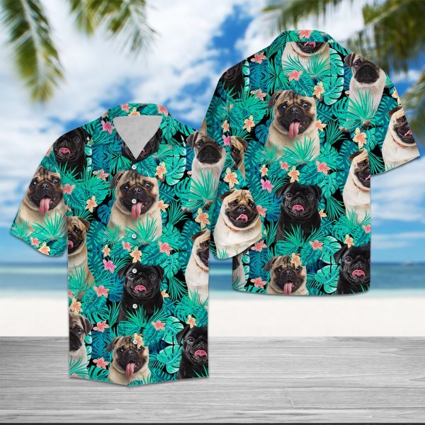 Pug Tropical Hawaii Shirt Summer Shirt For Men and Women Jezsport.com