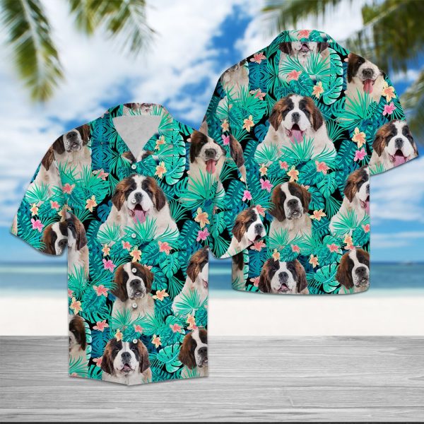 Saint Bernard Tropical Hawaii Shirt Summer Shirt For Men and Women Jezsport.com