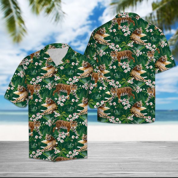 Tiger Tropical Forest Hawaii Shirt Summer Shirt For Men and Women Jezsport.com