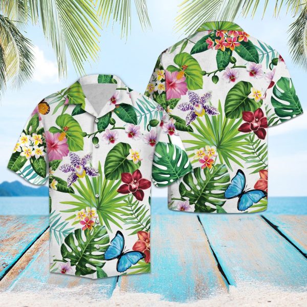 Tropical Butterfly Hawaii Shirt Summer Shirt For Men and Women Jezsport.com