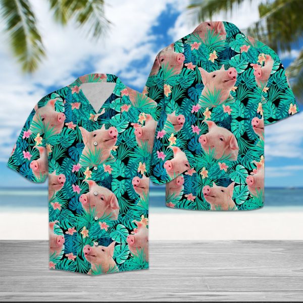 Pig Tropical Hawaii Shirt Summer Shirt For Men and Women Jezsport.com