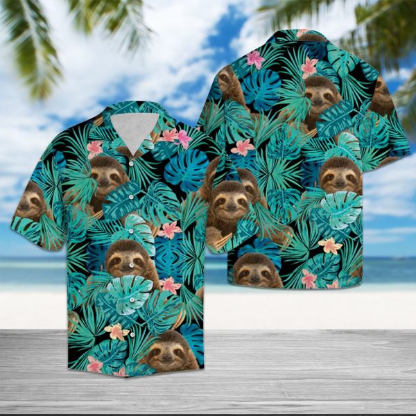 Sloth Tropical Hawaii Shirt Summer Shirt For Men and Women Jezsport.com