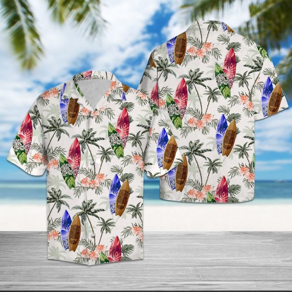 Surfboard Tropical Vintage Hawaii Shirt Summer Shirt For Men and Women Jezsport.com