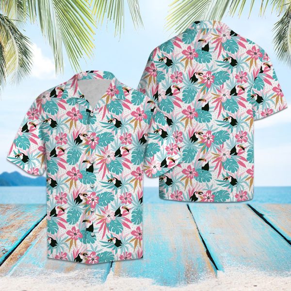 Toucan Bird Flower Hawaii Shirt Summer Shirt For Men and Women Jezsport.com