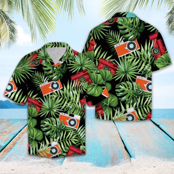 Photograph Green Tropical Hawaii Shirt Summer Shirt For Men and Women Jezsport.com