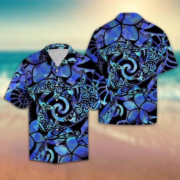 Tie Dye Tribal Dolphins Hawaii Shirt Summer Shirt For Men and Women Jezsport.com