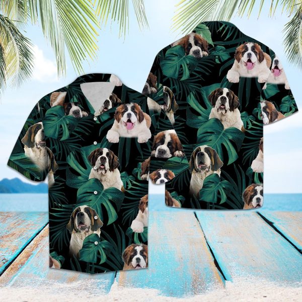 Saint Bernard Tropical Jungle Hawaii Shirt Summer Shirt For Men and Women Jezsport.com