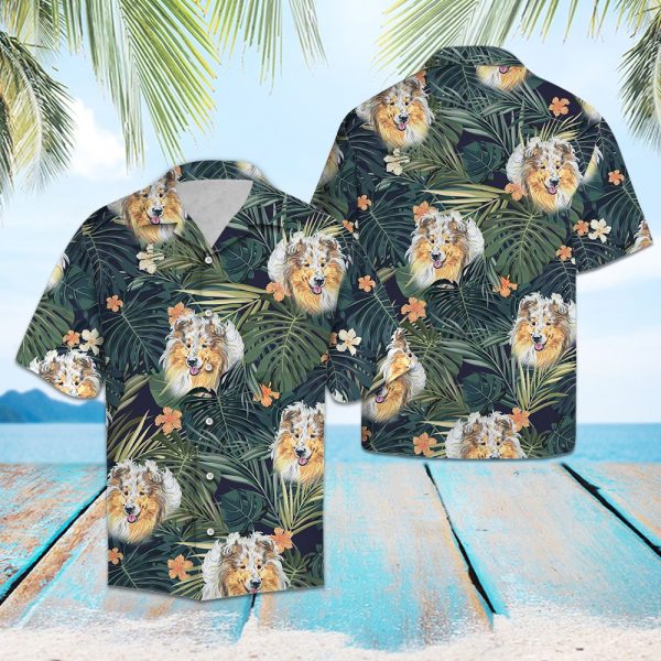 Shetland Sheepdog Tropical Plants Hawaii Shirt Summer Shirt For Men and Women Jezsport.com