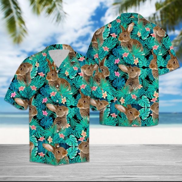 Rabbit Tropical Hawaii Shirt Summer Shirt For Men and Women Jezsport.com