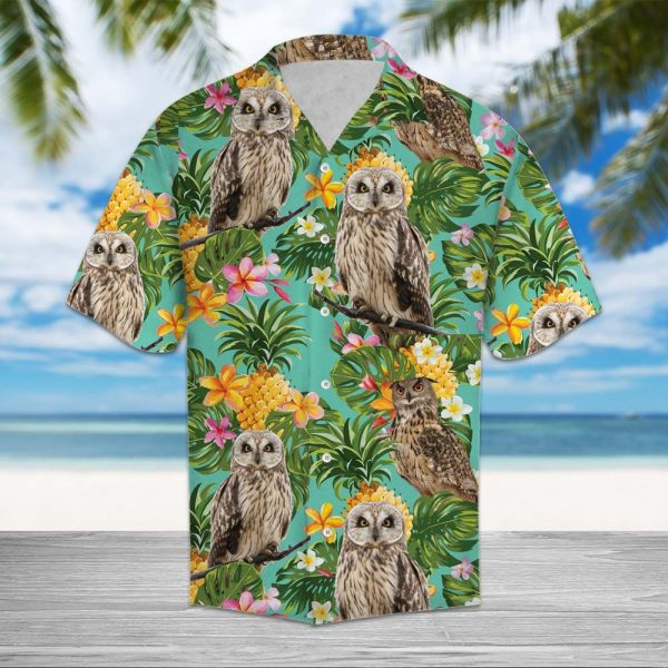 Tropical Pineapple Owl Hawaii Shirt Summer Shirt For Men and Women Jezsport.com