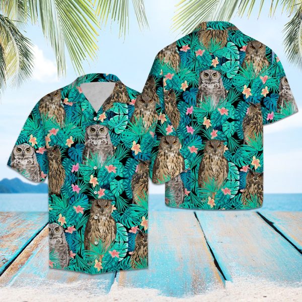 Owl Tropical Hawaii Shirt Summer Shirt For Men and Women Jezsport.com