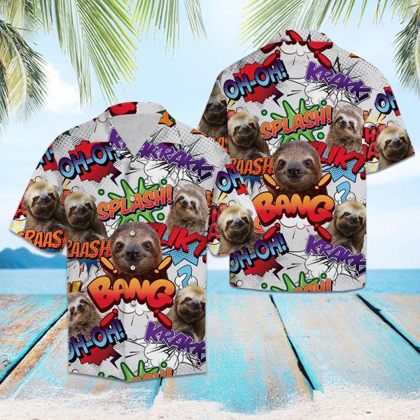 Sloth Pop Art Hawaii Shirt Summer Shirt For Men and Women Jezsport.com