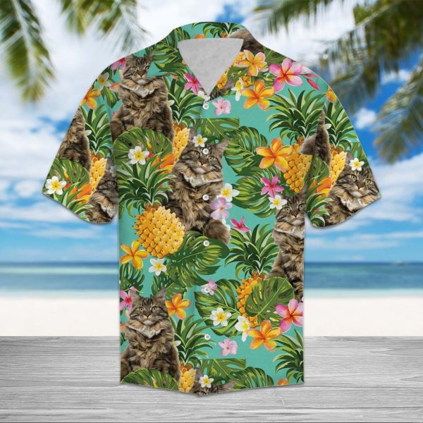 Tropical Pineapple Maine Coon Hawaii Shirt Summer Shirt For Men and Women Jezsport.com