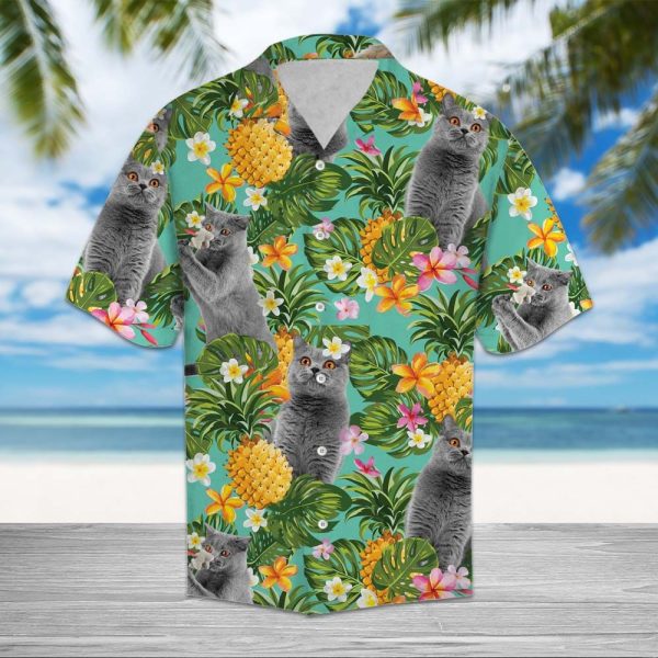 Tropical Pineapple British Shorthair Hawaii Shirt Summer Shirt For Men and Women Jezsport.com