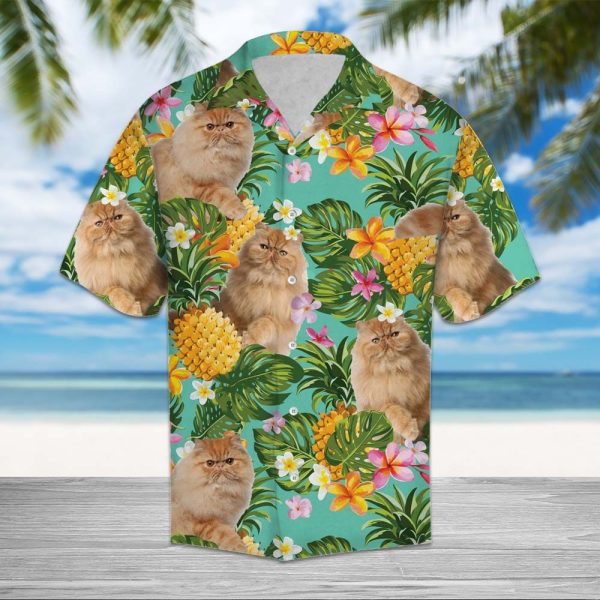 Tropical Pineapple Persian cat Hawaii Shirt Summer Shirt For Men and Women Jezsport.com