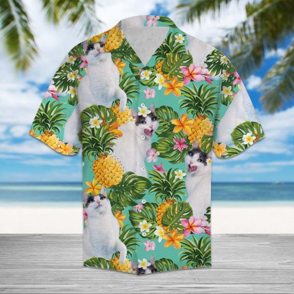 Tropical Pineapple Japanese Bobtail Hawaii Shirt Summer Shirt For Men and Women Jezsport.com