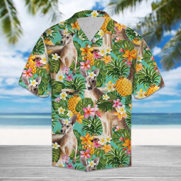 Tropical Pineapple Kangaroo Hawaii Shirt Summer Shirt For Men and Women Jezsport.com