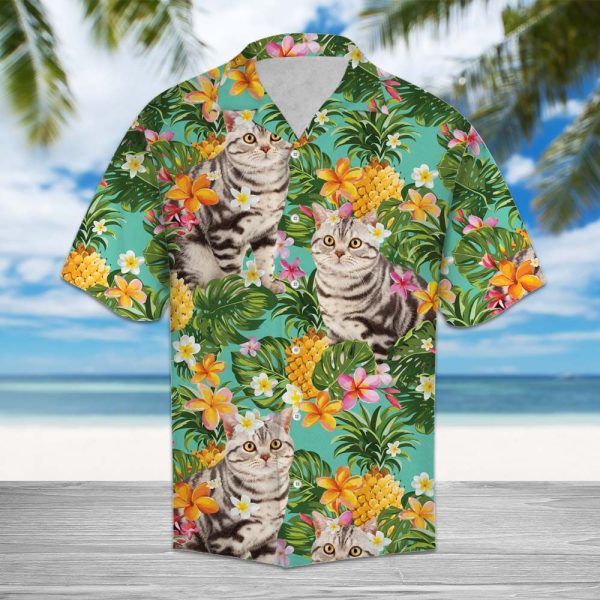 Tropical Pineapple American Shorthair Hawaii Shirt Summer Shirt For Men and Women Jezsport.com