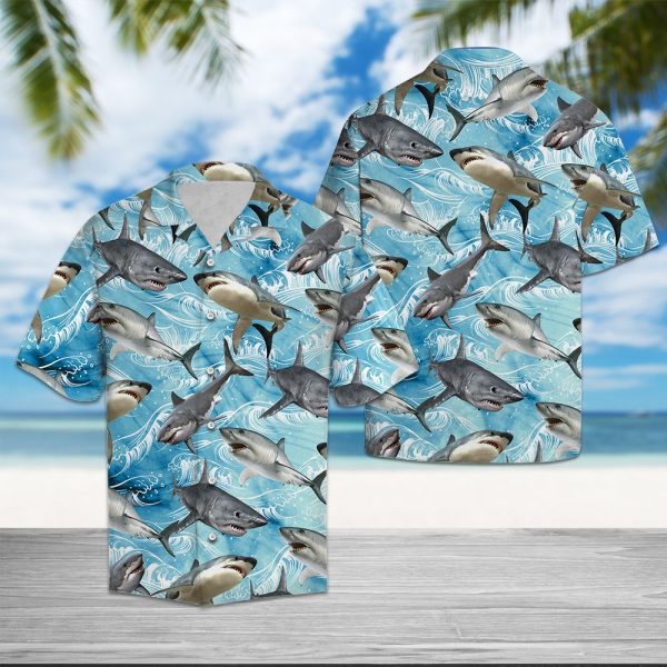 Shark Wave Water Hawaii Shirt Summer Shirt For Men and Women Jezsport.com