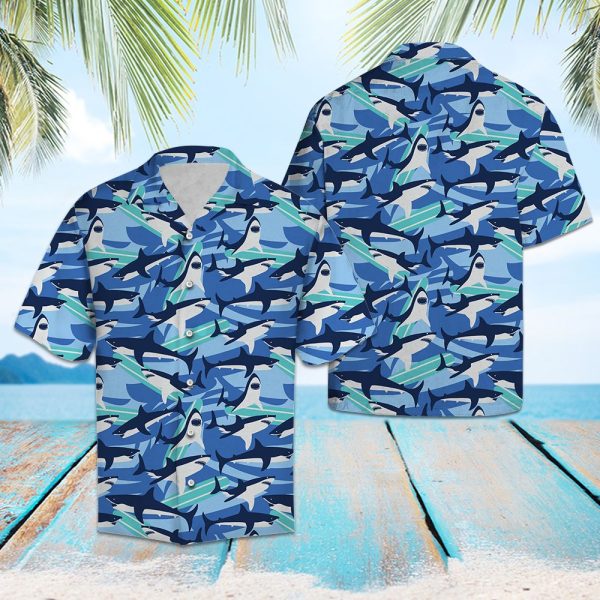 Shark Blue Ocean Hawaii Shirt Summer Shirt For Men and Women Jezsport.com