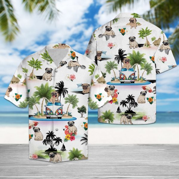 Pug Vacation Hawaii Shirt Summer Shirt For Men and Women Jezsport.com