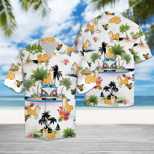 Shiba Inu Vacation Hawaii Shirt Summer Shirt For Men and Women Jezsport.com