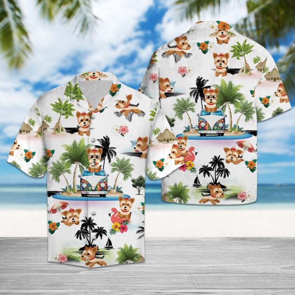 Yorkshire Terrier Vacation Hawaii Shirt Summer Shirt For Men and Women Jezsport.com