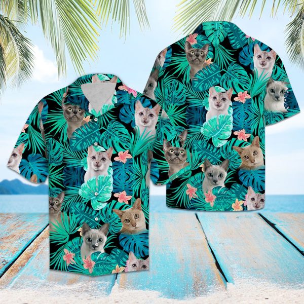 Tonkinese Green Tropical Hawaii Shirt Summer Shirt For Men and Women Jezsport.com