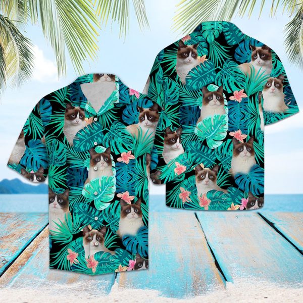 Snowshoe Cat Green Tropical Hawaii Shirt Summer Shirt For Men and Women Jezsport.com