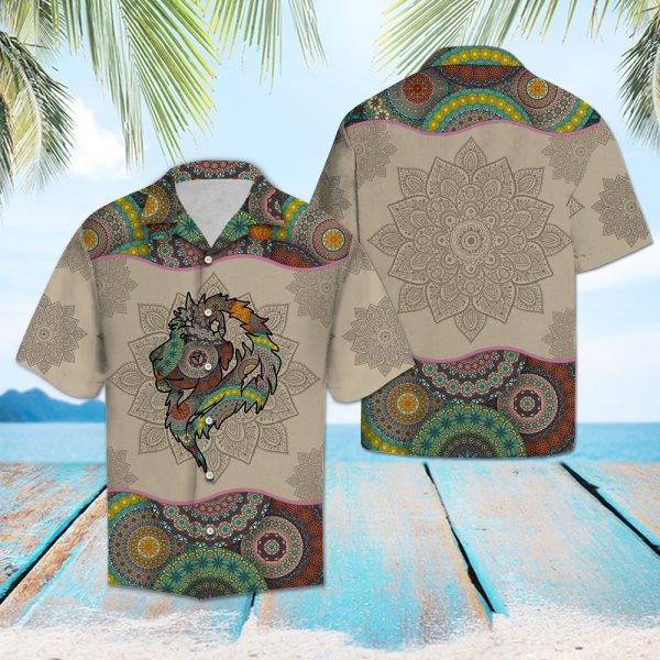 Lion Mandala Hawaii Shirt, Summer Shirt For Men and Women Jezsport.com