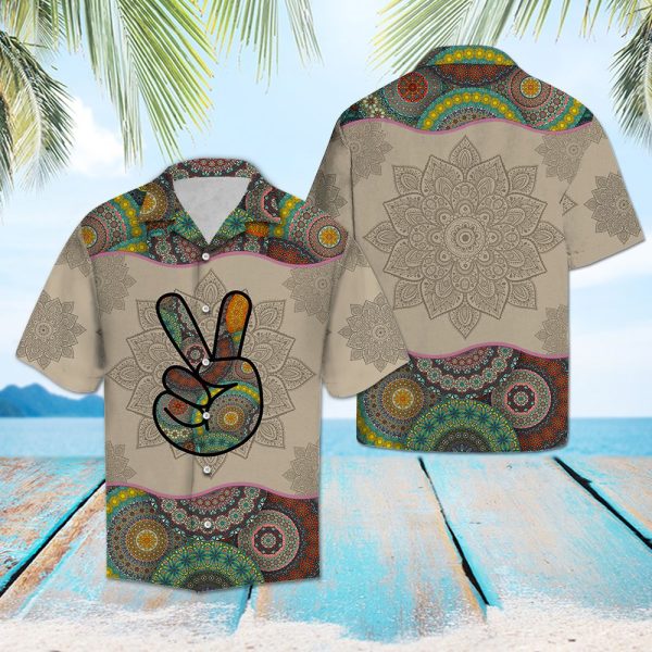 Peace Sign Mandala Hawaii Shirt Summer Shirt For Men and Women Jezsport.com