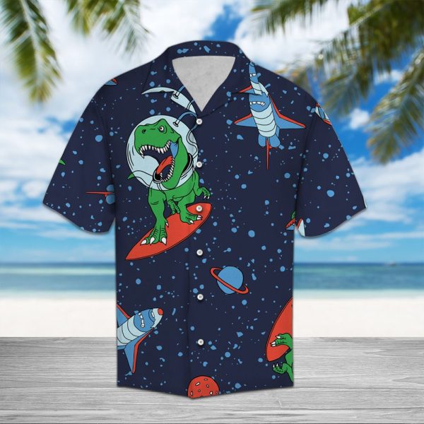 T-rex Space Hawaii Shirt Summer Shirt For Men and Women Jezsport.com