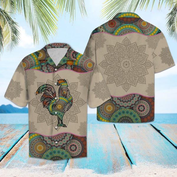 Rooster Mandala Hawaii Shirt Summer Shirt For Men and Women Jezsport.com