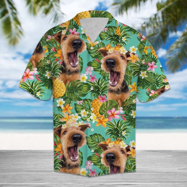 Tropical Pineapple Airedale Terrier Hawaii Shirt Summer Shirt For Men and Women Jezsport.com