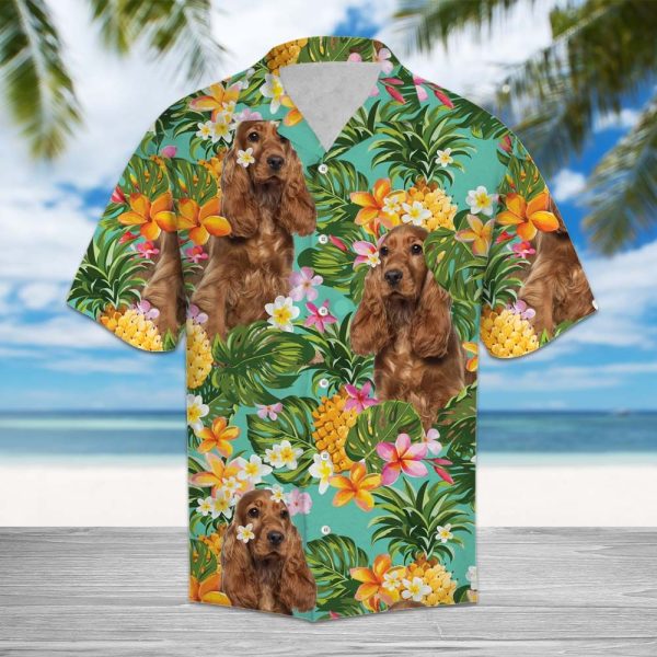 Tropical Pineapple English Cocker Spaniel Hawaii Shirt Summer Shirt For Men and Women Jezsport.com