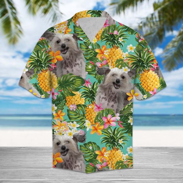 Tropical Pineapple Chinese Crested Hawaii Shirt Summer Shirt For Men and Women Jezsport.com