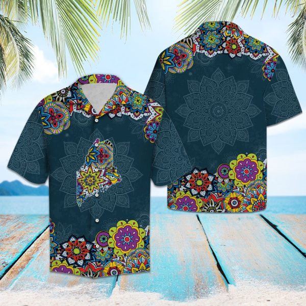 Maine Mandala Hawaii Shirt, Summer Shirt For Men and Women Jezsport.com
