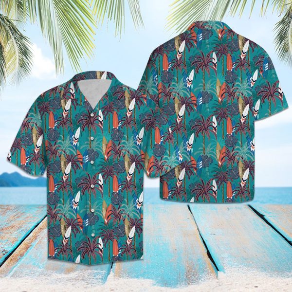 Surfboard Coconut Palm Hawaii Shirt Summer Shirt For Men and Women Jezsport.com