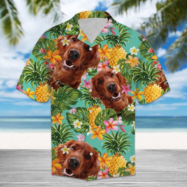 Tropical Pineapple Irish Setter Hawaii Shirt Summer Shirt For Men and Women Jezsport.com